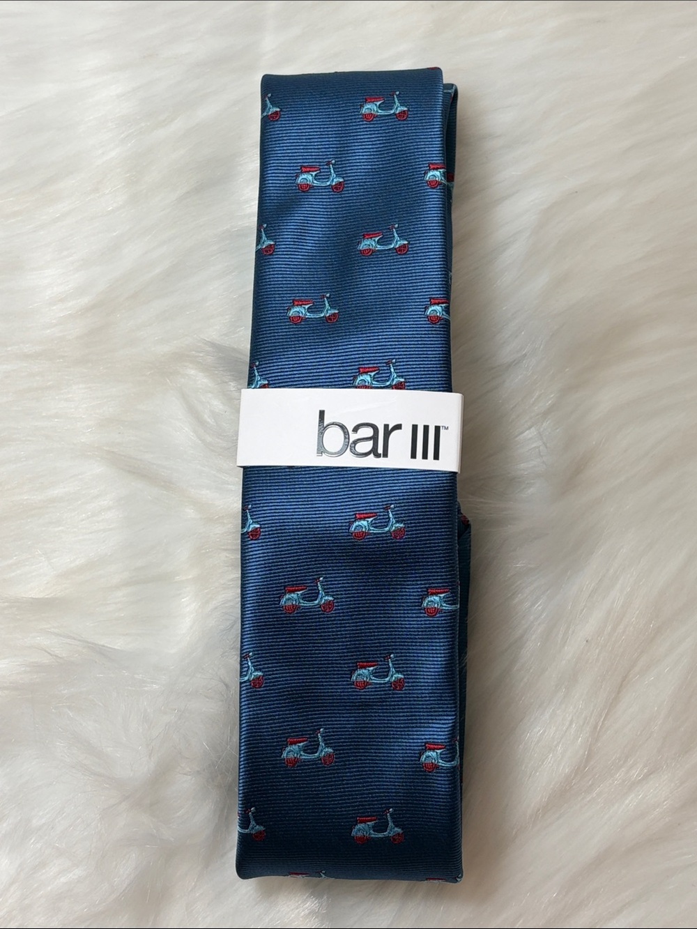 NWT Bar III Blue Scooter Motif Tie